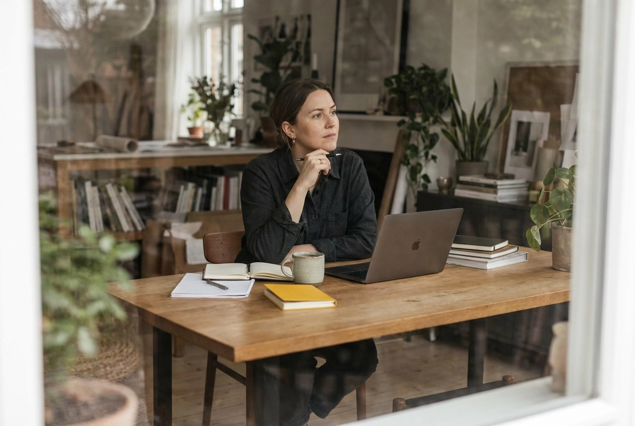 Professional header image for list-based article: 5 gewoontes die mijn productiviteit én creativiteit trans...